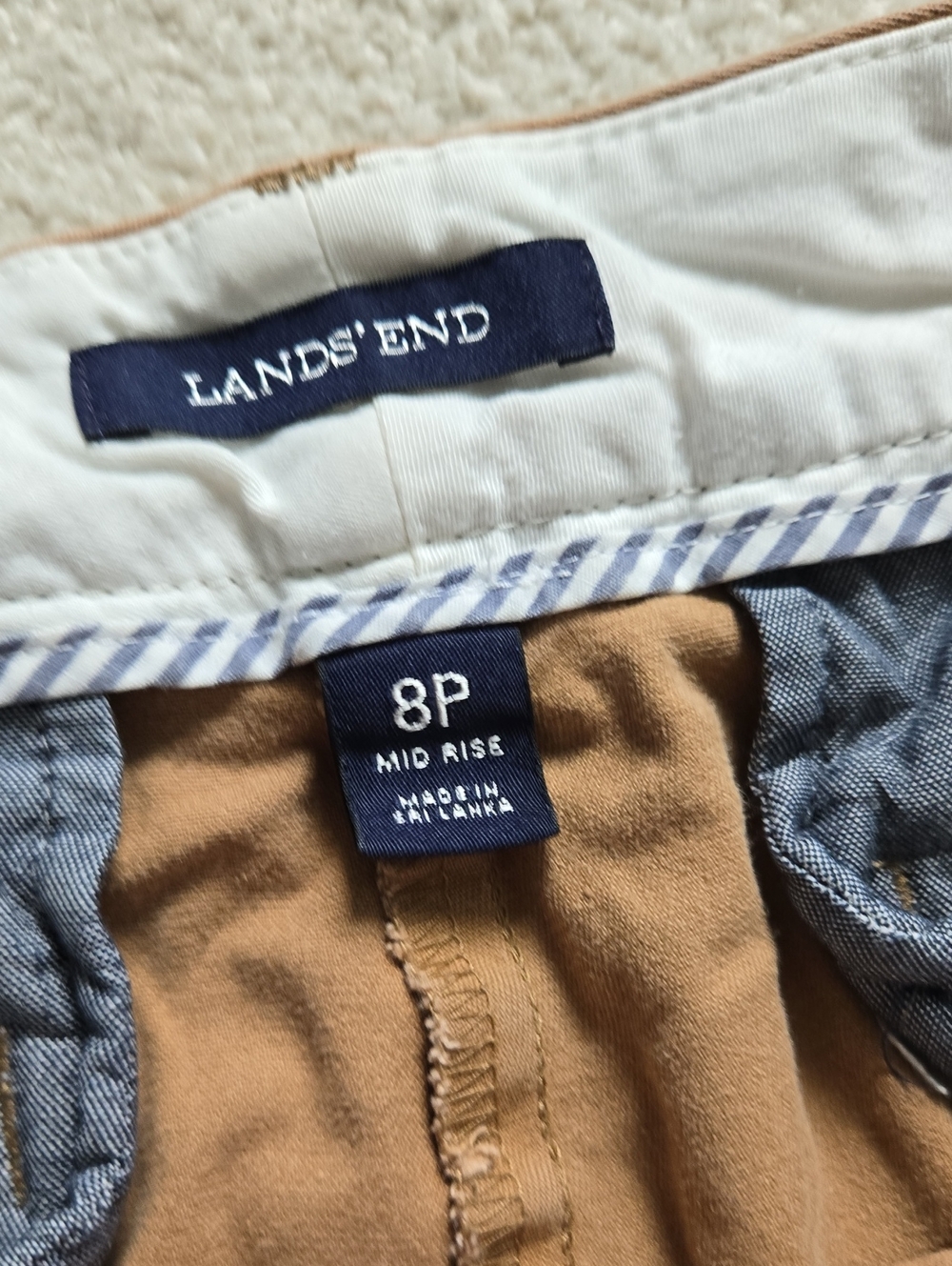 Lands' End Tan Bermuda Shorts, 8P - Picture 3 of 4